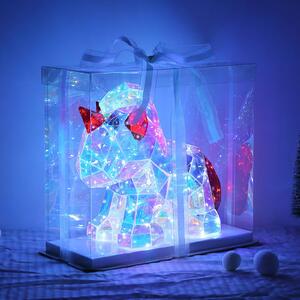 LED stolní lampa Brondar jednorožec, červená, výška 26 cm