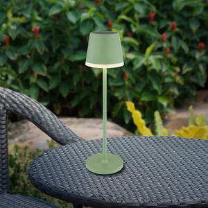 Solární lampa, kovová, světle zelená, výška 41 cm, IP44