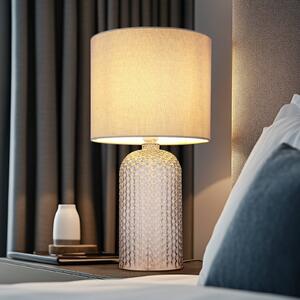 Stolní lampa Sofia, šedá, výška 50 cm, látka/sklo