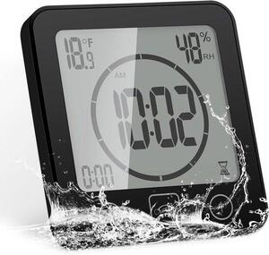 Denní vodotěsná sprcha Hodiny s velkým LCD displejem, teplota a vlhkost, časovač pro početování koupelny a kuchyně