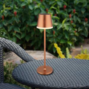 Solární lampa, kov, měděná barva, výška 41 cm, IP44