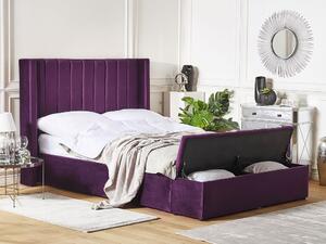 Manželská postel 140 cm NAIROBI (textil) (fialová) (s roštem). 1023105