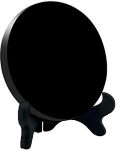 QuickShopping - Černé obsidian zrcadlo 10 cm - Divinační zrcadlo pro domácí dekoraci, jogu, meditaci a energii - Obsahuje držák, ideální pro spiritu
