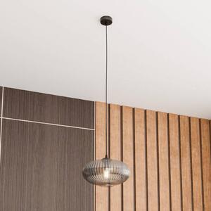 Lampa do jídelny Coco, Ø 30 cm, černá/kouřově šedá, sklo