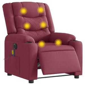 Elektrické masážní polohovací křeslo vínové textil 3310254