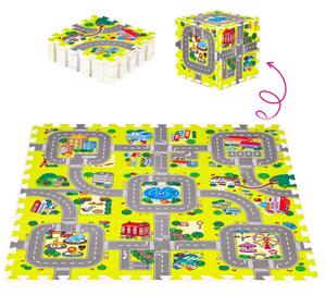 KONDELA Pěnové puzzle, 9 ks, město, mix barev, KAIA TYP 3