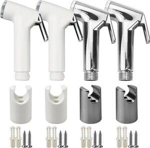 Sada 4 sprchy s ručním perem, plastový Bidet s držákem a šroubovákem, voda úspora ruční sprcha na toaletu čištění a domácí mazlíčci lázně