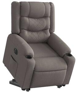 Elektrické zvedací polohovací křeslo taupe textil 3310279