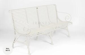 Kovová lavice Arras B4 Barva: Pure White - RAL 9010, Galvanizace: Nic