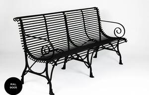 Kovová lavice Arras B4 Barva: Jet Black - RAL 9005, Galvanizace: Nic