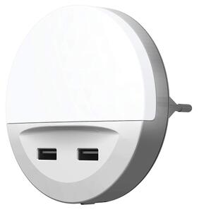 Osram - LED Noční svítidlo do zásuvky se senzorem LUNETTA 2xUSB LED/13W/230V