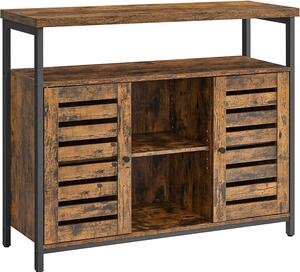 VASAGLE Příborník 100 x 35 x 81.5 cm, vintage hnědý
