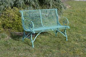 Kovová lavice Arras B2 Barva: Pastel Turquoise - RAL 6034, Galvanizace: Nic
