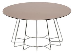 Design Scandinavia Konferenční stolek Goldy, 80 cm, chrom/bronz