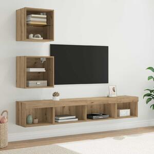 TV nástěnné jednotky s LED 5 ks Artisanový dub Kompozitní dřevo 3402960