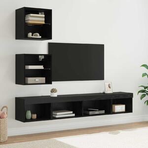 TV nástěnné jednotky s LED 5 ks Černý dub Kompozitní dřevo 3402961