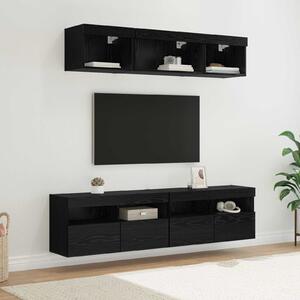 TV nástěnné jednotky s LED 5 ks Černý dub Kompozitní dřevo 3402970