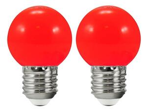 SADA 2x LED Žárovka PARTY E27/0,5W/36V červená 3000K