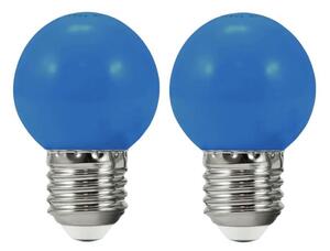 SADA 2x LED Žárovka PARTY E27/0,5W/36V modrá 3000K