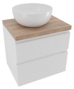Koupelnová skříňka 2 zásuvková s krycí deskou Naturel Savona 58x53x44,8 cm bílá lesk SAVONA260BIDDH