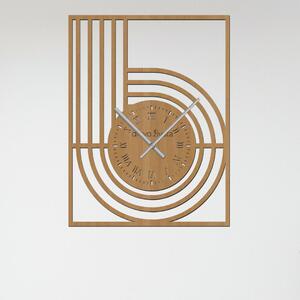 Dřevo života | Nástěnné hodiny RETRO Zvolte barvu dekoru: Buk | Velikost hodin: 31x40 | Barva ručiček: Stříbrné