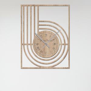 Dřevo života | Nástěnné hodiny RETRO Zvolte barvu dekoru: Dub Sonoma | Velikost hodin: 31x40 | Barva ručiček: Stříbrné