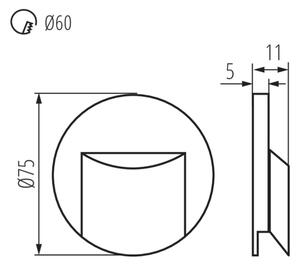 Kanlux 33323 - LED Schodišťové svítidlo ERINUS LED/0,8W/12V 4000K bílá