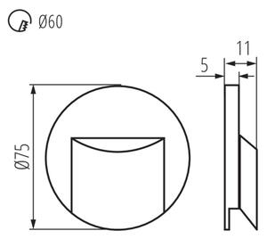 Kanlux 33334 - LED Schodišťové svítidlo ERINUS LED/0,8W/12V 3000K černá