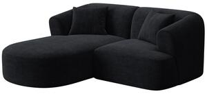 -25 % Dny MOMENTI– Cosmopolitan Design Černá manšestrová rohová pohovka Campi 180 cm, levá