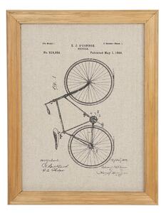 Chic Antique Plátěný obraz v přírodním rámu - bicykl