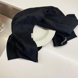 Aesthetic Lněná utěrka - Černá (Black)