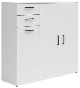 KOMODA, bílá, 120/115/40 cm Carryhome - Široké komody