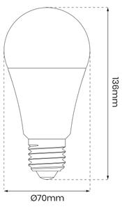 LED RGB Stmívatelná žárovka A70 E27/11W/230V 2700-6500K Wi-Fi Tuya