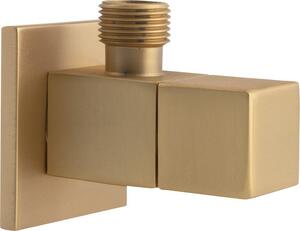 SAPHO Rohový ventil hranatý, 1/2"x 3/8", zlato mat SL219