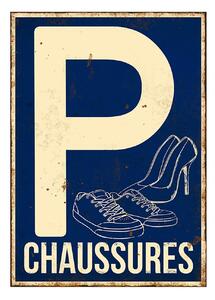 Antic Line Plechová cedule P Chaussures 15 x 21 cm