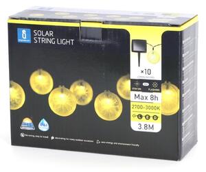 Aigostar - LED Solární řetěz 10xLED/3,8m IP44 teplá bílá