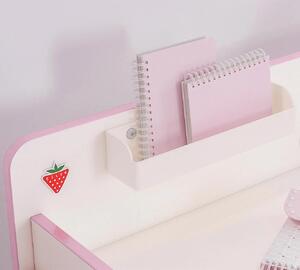 Psací stůl s USB portem Susy - bílá/růžová