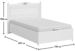 Dětská postel 120x200cm Ballerina - bílá