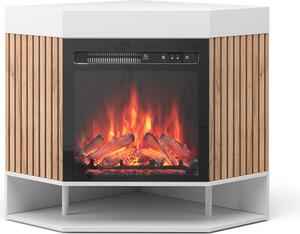 Elektrický krb Vicco Lynea Bílá 100 cm s realistickým efektem plamene a 1800W topným tělesem, Model 51889