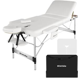 Tectake 3 zónové masážní lehátko Phuket, taška na přenášení, hliníkový rám - bílá