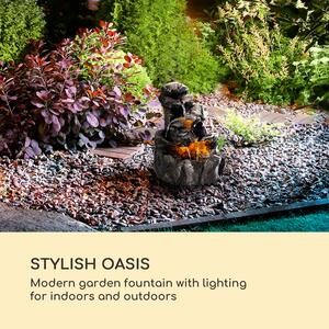 Blumfeldt Rocky Waters, zahradní fontána, 2,5 W, LED osvětlení, polyresin, antracitová