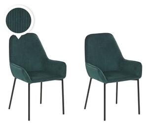 Set 2 ks. jídelních židlí LARNO (tmavě zelená). 1023194