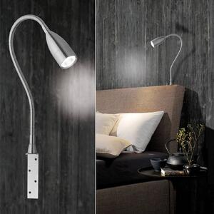 FISCHER & HONSEL LED nástěnné světlo Sten ovládané pohybem ruky, stmívatelný, Hliník / šedá / zinek, Ložnice, kov, Moderní