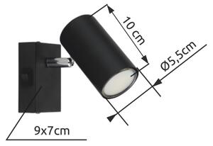 Globo 57911-1B - Nástěnné bodové svítidlo ROBBY 1xGU10/25W/230V černá