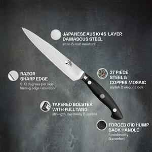 Zelite Infinity by Klarstein Executive-Plus, 6" univerzální nůž, 61 HRC, damašková ocel