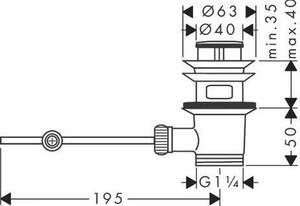 HANSGROHE 94139000 Odpadní ventil Umyvadlová baterie a