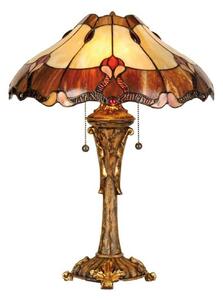 Clayre&Eef Stolní lampa Cambria v Tiffany stylu, Vícebarevná, Obývací pokoj / jídelna, Plast, Tiffany