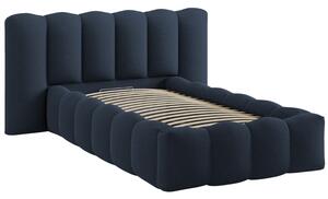 Micadoni Tmavě modrá postel Lupine 90 x 200 cm s úložným prostorem