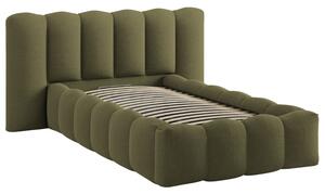 Micadoni Zelená postel Lupine 90 x 200 cm s úložným prostorem
