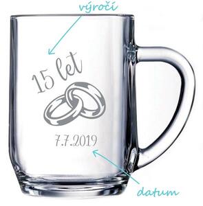 Pivní půllitr k výročí Prstýnky